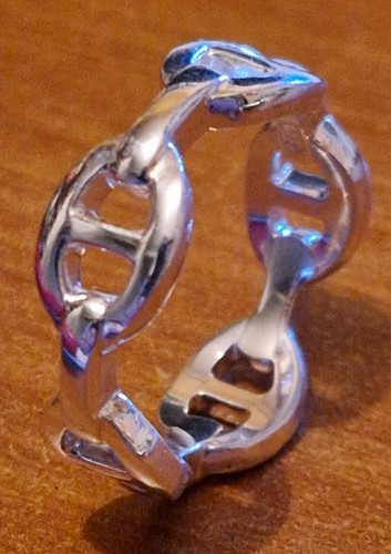 Bague chaine ancre argent - bague,