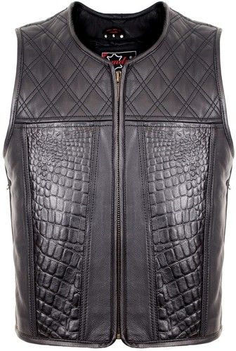 Gilet biker homme cuir - homme,