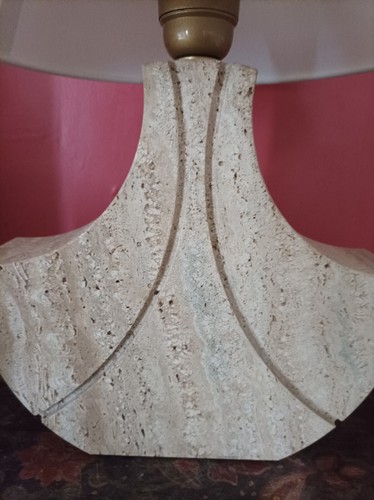 Lampe table travertin - lampe, table,
