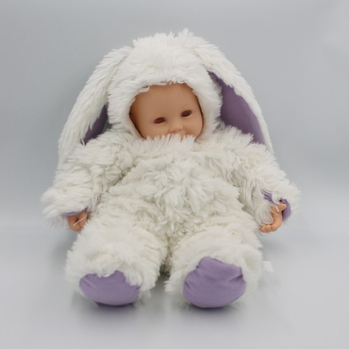 Poupée lapin blanc - blanc, mauve