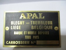 Nameplate Apal buggy kitcar 356 sign ID plate tag s66 brass s76