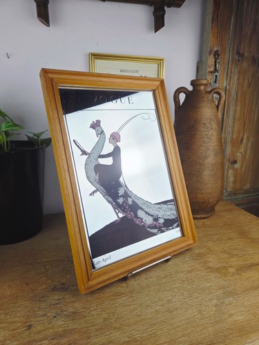 Miroir vogue 1918 cadre bois - miroir,