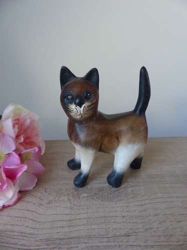 Figurine chat marron - et, beige