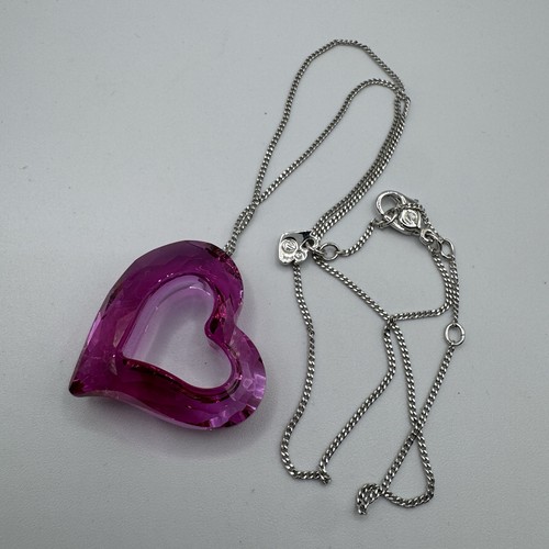 Collier coeur métal rhodie - coeur, et