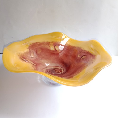 Coupe verre soufflé jaune - coupe,