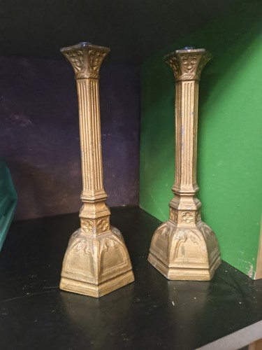 Paire bougeoirs anciens de - paire,