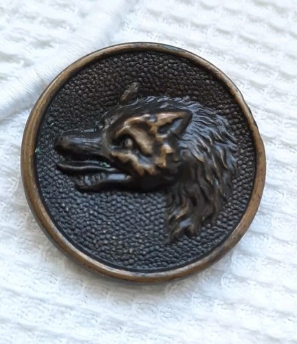 Ancien bouton venerie loup - ancien,