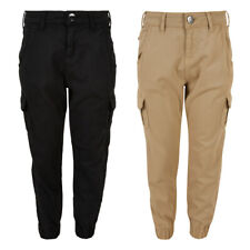 Urban Classics Enfants Filles Haut Taille Cargo Pantalon Poches Alltag Neuf