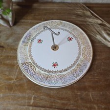 Rare Vintage Sarreguemines Flower Pearl Cheese Tray with Metal Handle