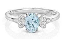 Bague aigue-marine et diamant