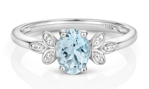 Bague aigue marine diamant - bague, aigue-marine