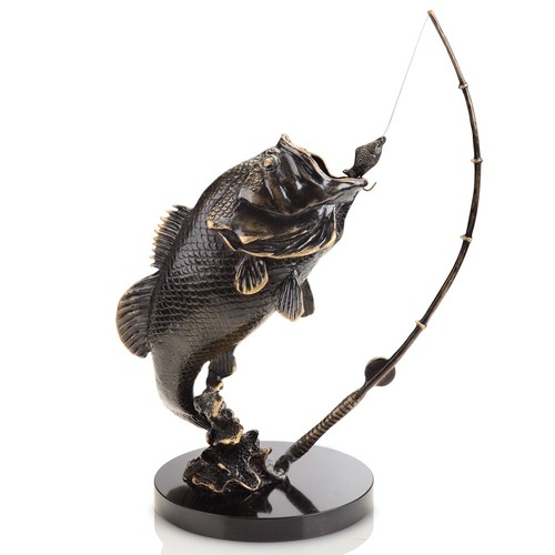 Largemouth bass brass marble - brass,