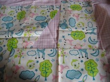 coupons tissu  "  petites biches "   +  petit vichy rose