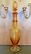 Sublime Vintage Blown Amber Glass Carafe - Timeless Elegance
