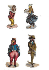 4 anciens chromos découpis H