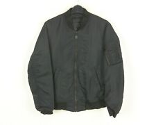 Uniqlo Femmes M Bomber Veste Fermeture Éclair Nylon Coupe-Vent Noir Aviateur Vol