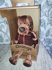 Chien tissus velour orange toy