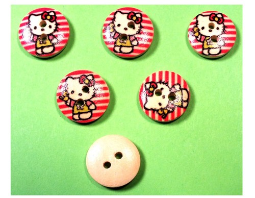 Lot boutons bois - lot, rond