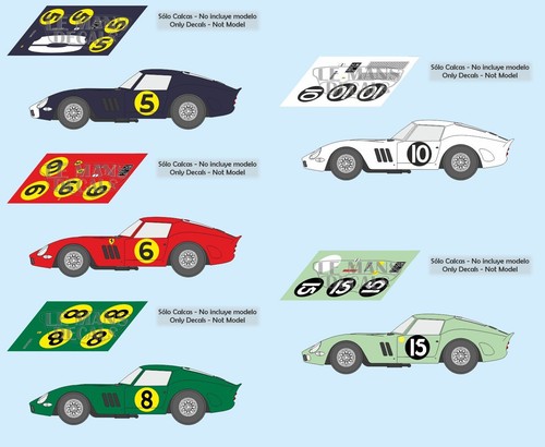 Autocollants ferrari 250 gto - autocollants,