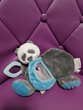  DOUDOU PELUCHE  NOUKIE'S PAIRI DAIZA PANDA GRIS BLANC BLEU MIROIR ANNEAU 