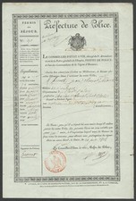 residence permit. City of Paris. Colonel Hennet de Boulogne sur Mer. 1808