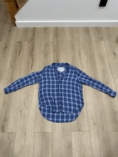Frank & Eileen Gray Blue Plaid ”Eileen” Button Front Shirt Top Small