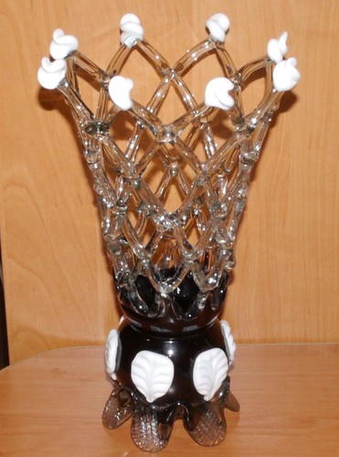 Vase verre osier art - vase., osier.
