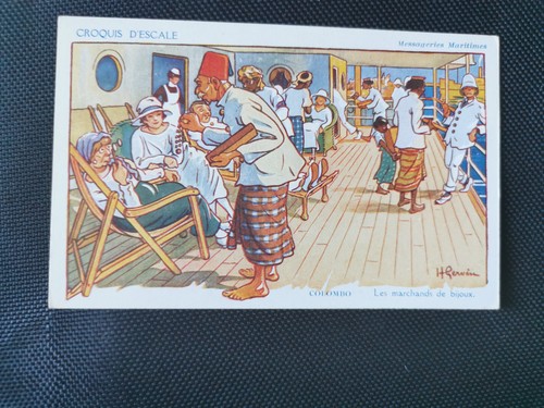 Cpa croquis escale - croquis,