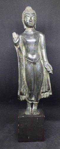 Ancient bronze standing buddha - standing,