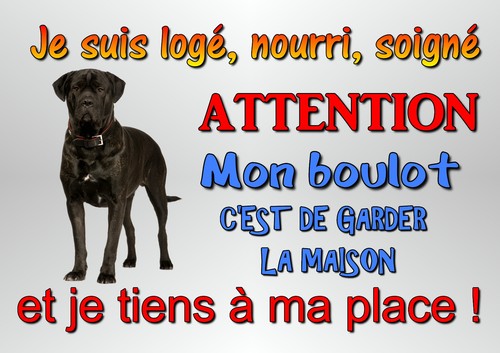 Plaque attention chien - plaque, au