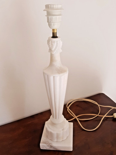 Pied lampe marbre blanc - de,
