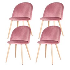 Lot de 4 Chaises Velours pieds