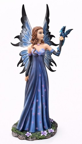 Figurine fée bleu papillon - bleu, et