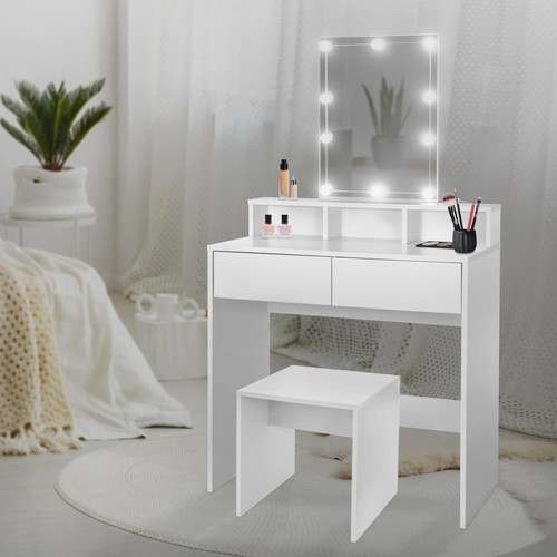 Coiffeuse avec miroir led - avec, +