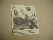 NIRVANA is in Alternative Rock Heaven original 1991 music biz promo pic/text