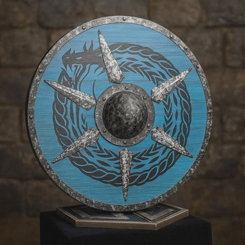 Bouclier dragon viking avec