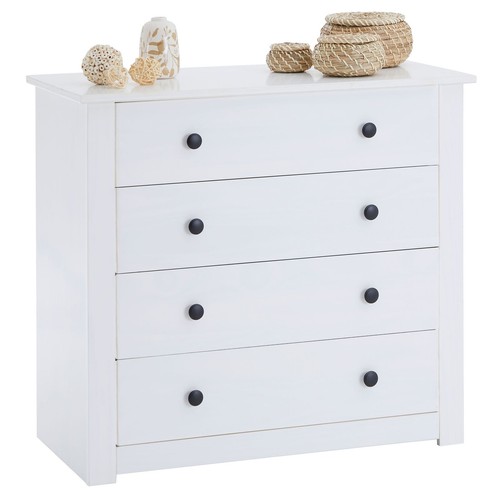 Commode pin massif blanche - commode, en