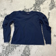 Dries Van Noten Shirt Womens Size Medium Navy Puff Voluminous Long Sleeve