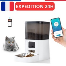 Distributeur Croquettes Chat Automatique 4L Programmable 1-10 repas 2,4G WiFi