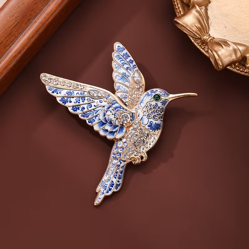 Broche emaillée colibri - emaillée,