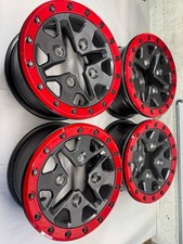 2017-2024 CAN-AM MAVERICK X3 XRS XDS WHEELS RED BLACK BEADLOCKS 14x7 WHEELS (4).