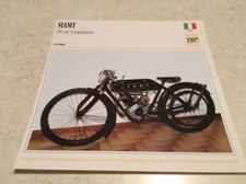 Carte moto SIAMT 250 cm3 competizione 1907 collection Atlas motorbike Italie