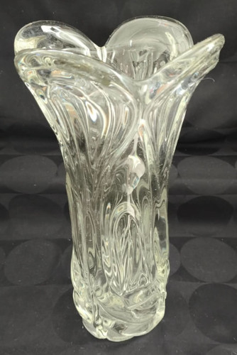 Grand vase verre massif - vase, en