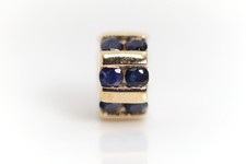 Elegant Yellow Gold Sapphire Gemstone Scala 375 Pendant Charm - 9ct Ø: 10mm