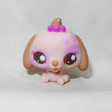 LITTLEST PET SHOP LPS #2626 HASBRO  BEBE CHIOT CHIEN TECKEL ROSE ET MARRON - G2