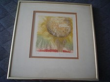 RENE CARCAN Vintage Original Etching "Thistle" - Signed & Numbered - Nice Frame