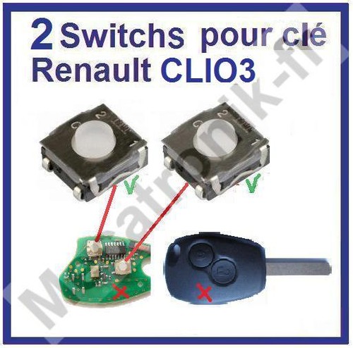 Lot switch bouton clé - 2x,