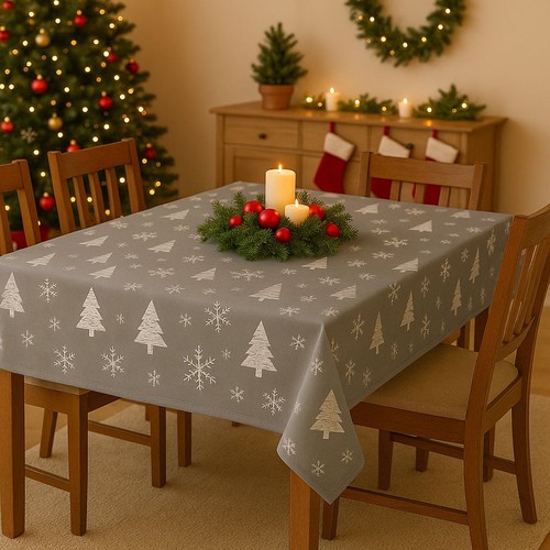 Nappe flocon sapin gris - flocon,