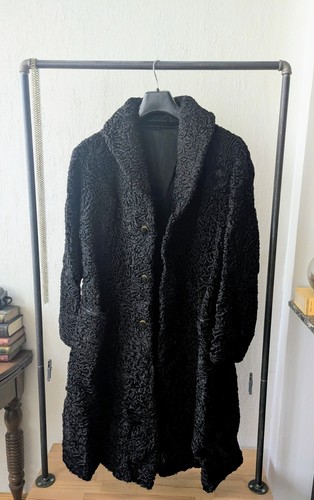 Manteau astrakan noir - manteau,