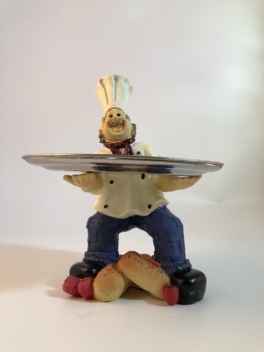 Chef tray holder sculpture - tray, holder,